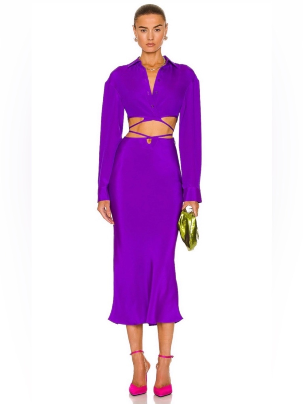CHRISTOPHER ESBER
Cropped Tie Shirt in Amethyst